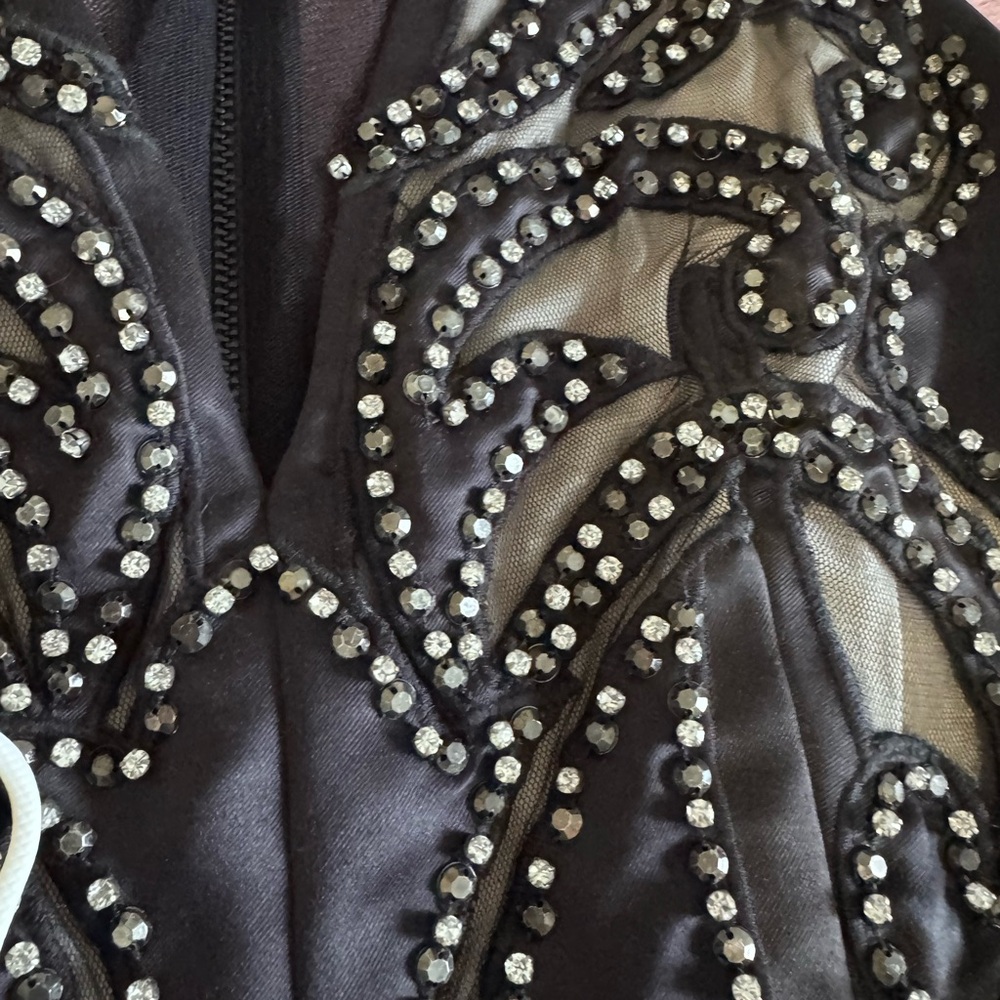 NWT: Alice + Olivia Black Rhinestone Cocktail Dress - Picture 8 of 10